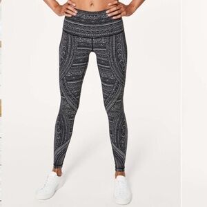 Lululemon Wunder Under Hi-Rise Tight 28” 50 Ice Grey Black 6